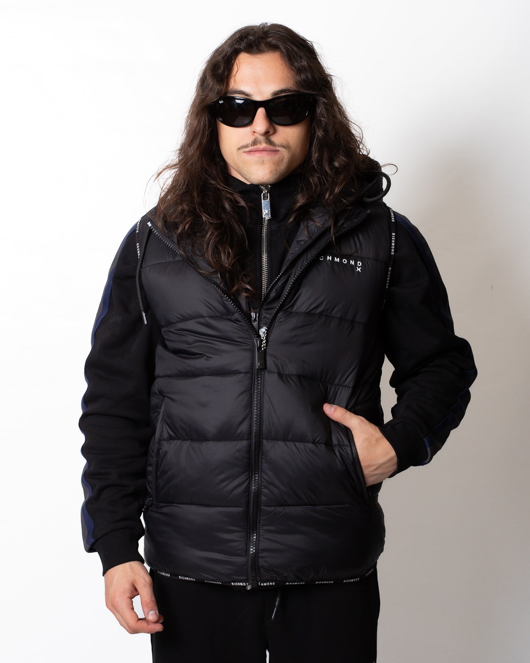 Gilet Richmond X trapuntato con bordi logati uomo