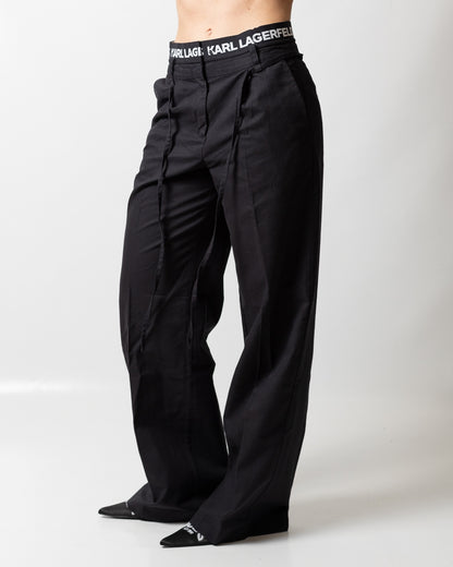 Pantalone Karl Lagerfeld Jeans straight con fascia logata donna