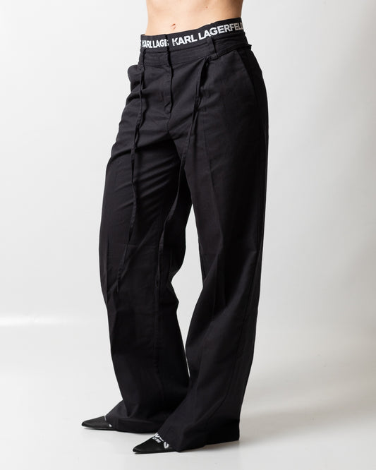 Pantalone Karl Lagerfeld Jeans straight con fascia logata donna