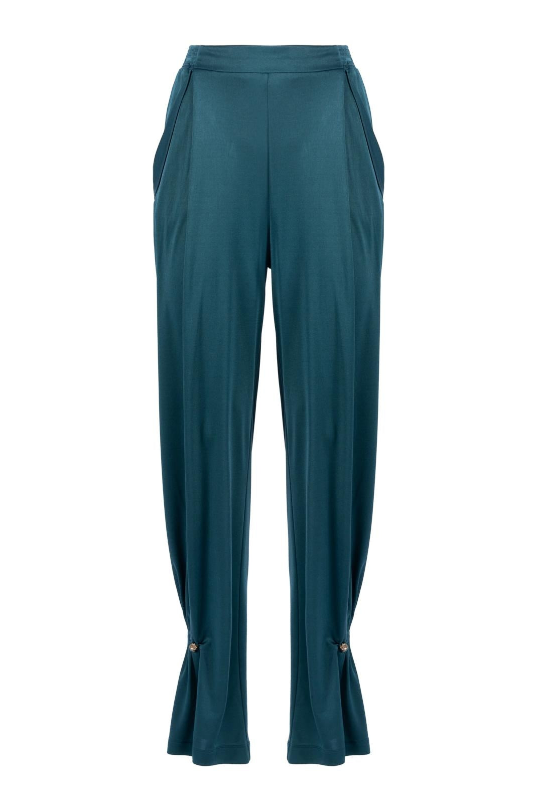 Pantalone Nenette in jersey lucido con bottoni donna