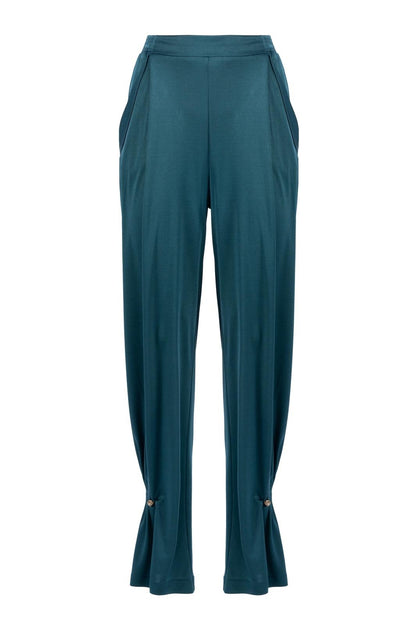 Pantalone Nenette in jersey lucido con bottoni donna
