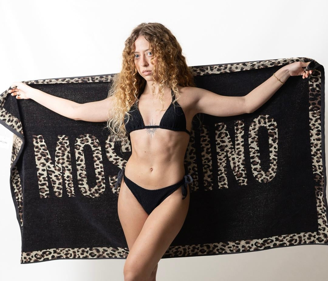Telo mare Moschino Swim con logo animalier