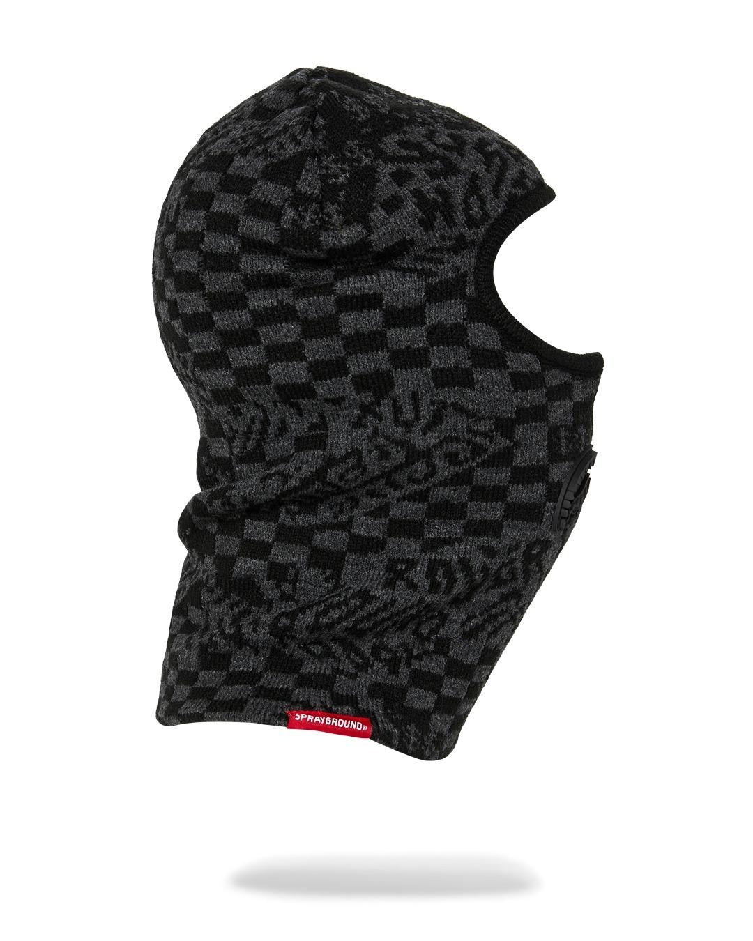 Balaclava Sprayground  in maglia  con logo "knit black wrap check ski mask"