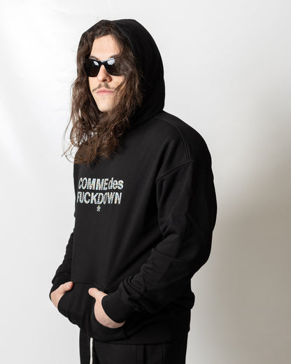 Felpa Comme des Fuckdown con cappuccio e borchie uomo
