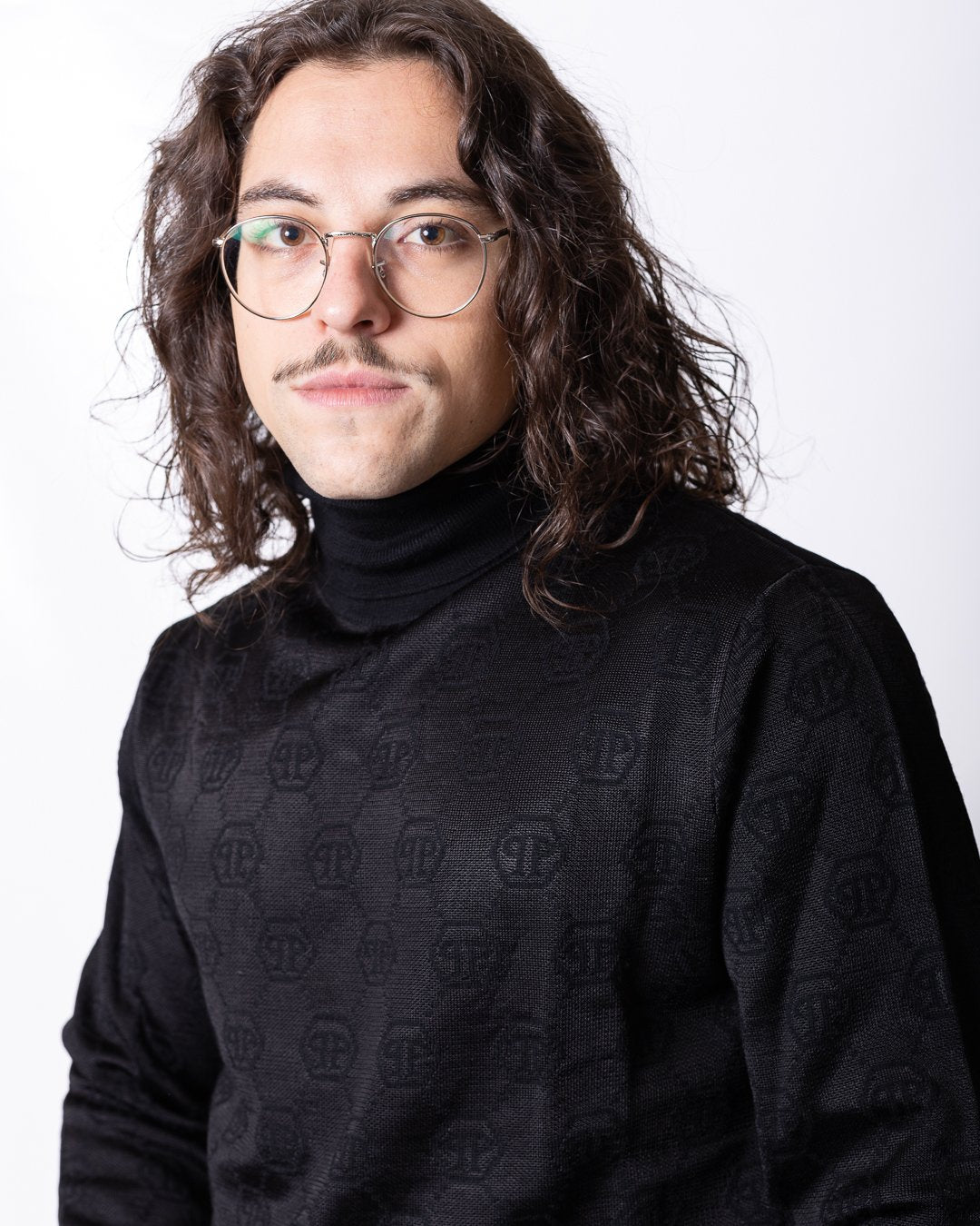 Maglia Philipp Plein "Merino Wool Knit Turtleneck Jacquard Monogram