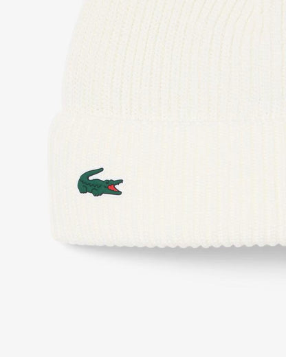 Cappello Lacoste in misto lana con logo e pompon