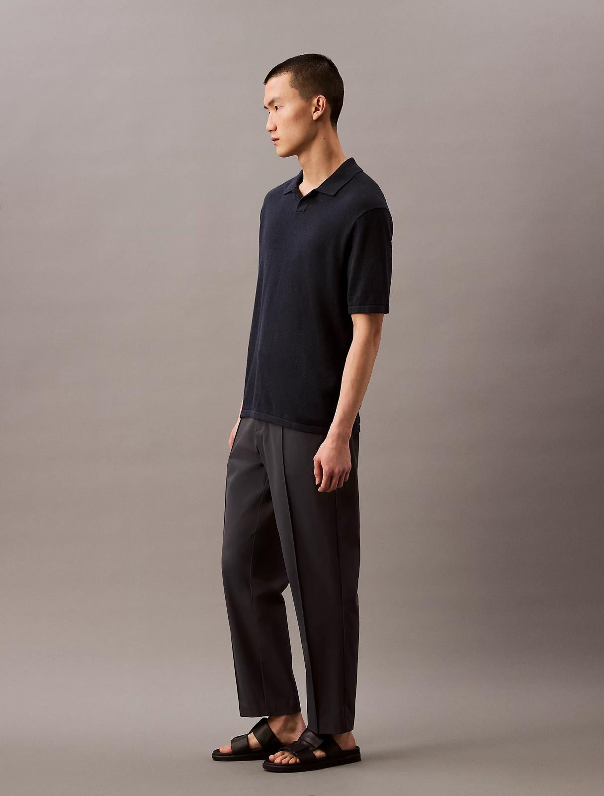 Polo Calvin Klein in misto lino e seta uomo