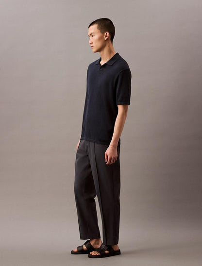 Polo Calvin Klein in misto lino e seta uomo