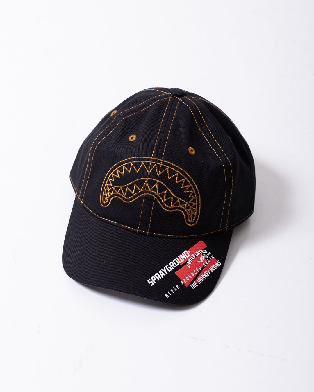 Cappello Sprayground con visiera, logo ricamato a contrasto e logo stampato