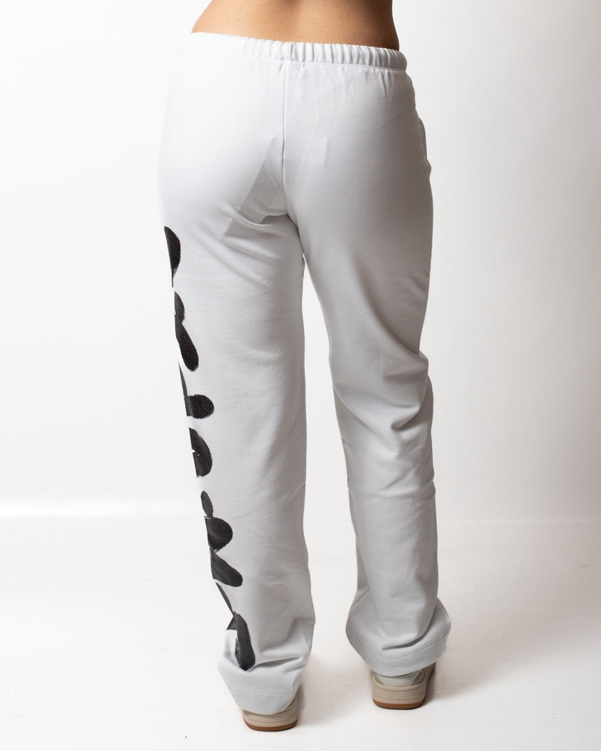 Pantalone Disclaimer in felpa con logo glitter donna