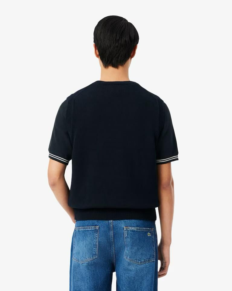 Gilet Lacoste in maglia con ricamo uomo