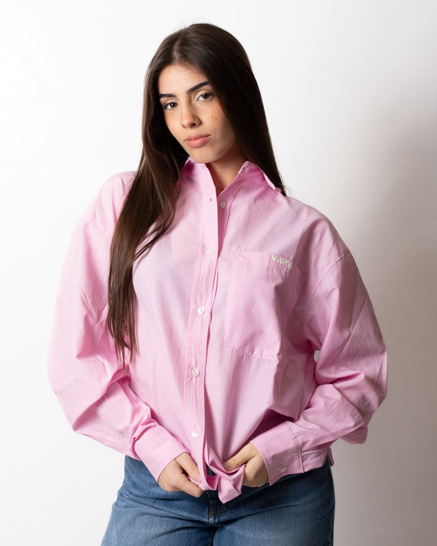 Camicia Disclaimer relaxed a strisce donna