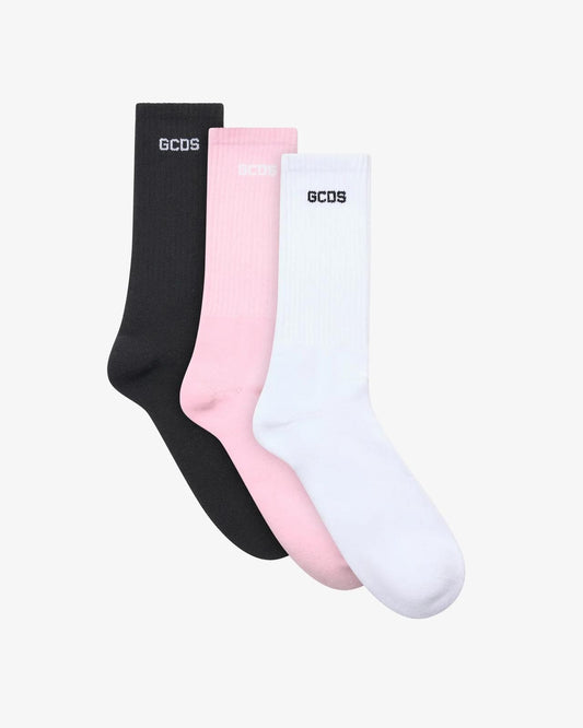 Calze GCDS tri-pack in spugna con logo classic