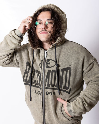 Giubbotto Richmond X con cappuccio e logo stampato