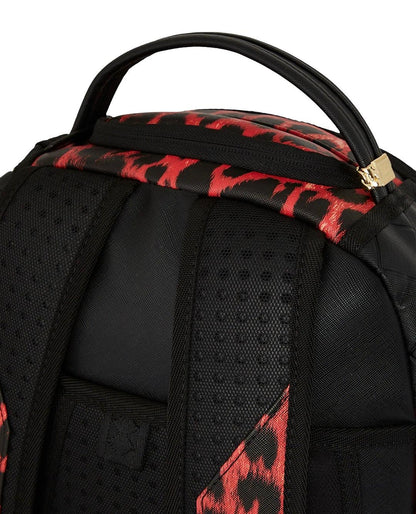 Zaino Sprayground nero Red Leopard puffer dlx  backpack