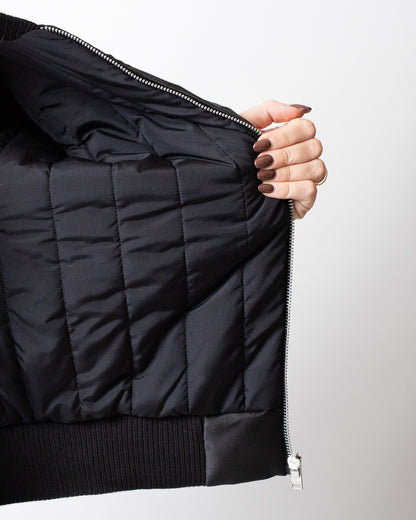 Giubbotto Marcelo Burlon bomber con logo ricamato donna