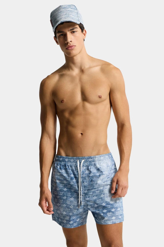 Boxer mare Dsquared2 con logo all-over uomo