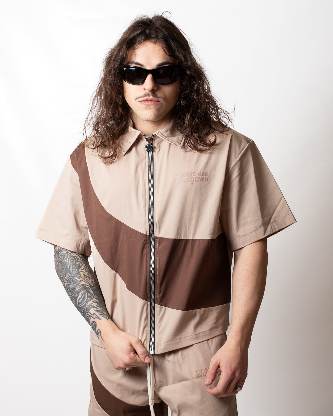 Camicia Comme des Fuckdown fullzip con inserto uomo