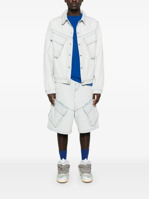 Giubbotto Marcelo Burlon in denim con tasche uomo