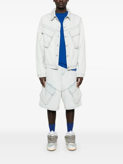 Giubbotto Marcelo Burlon in denim con tasche uomo