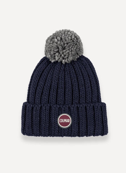 Cappello Colmar in costina con pompon