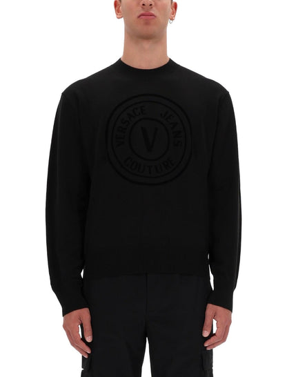 Maglia Versace Jeans Couture girocollo "V Emblem" uomo