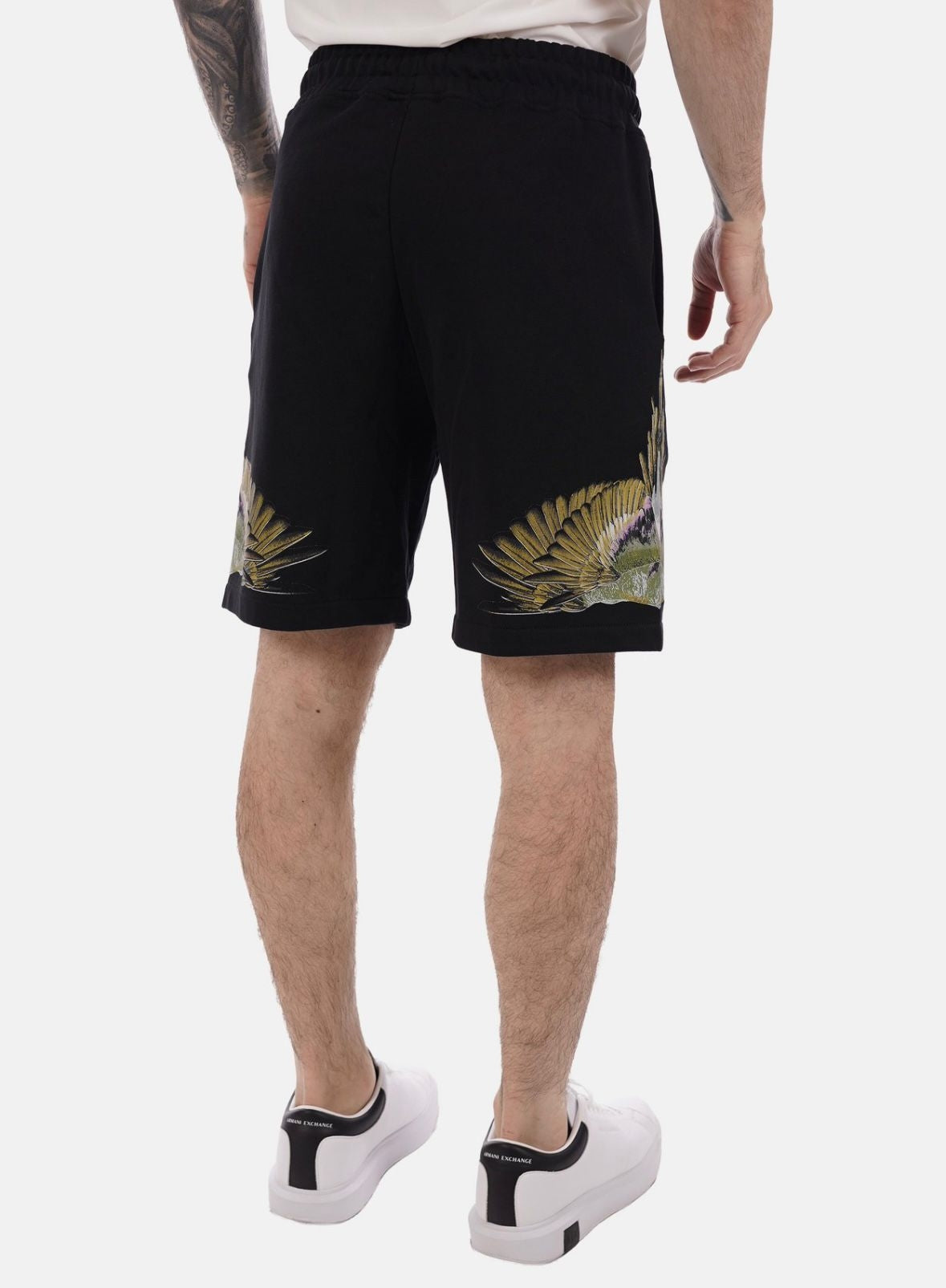 Bermuda Marcelo Burlon in felpa "Icon Wings Colorfull" uomo