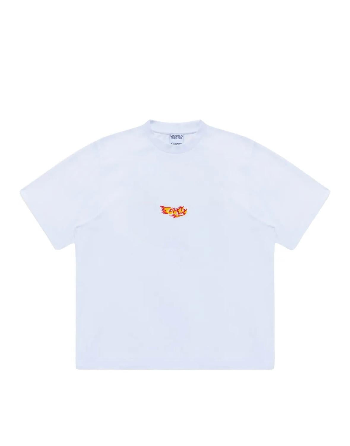 T-Shirt Marcelo Burlon "County Flame White" uomo