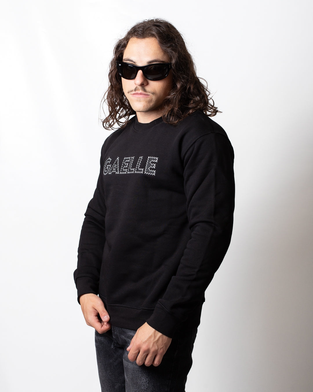 Felpa Gaelle girocollo con logo ricamato uomo