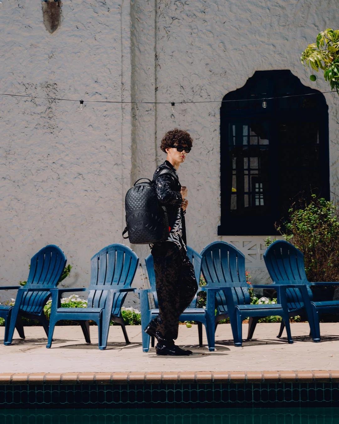 Zaino Sprayground nero RAISED CHECK BACKPACK