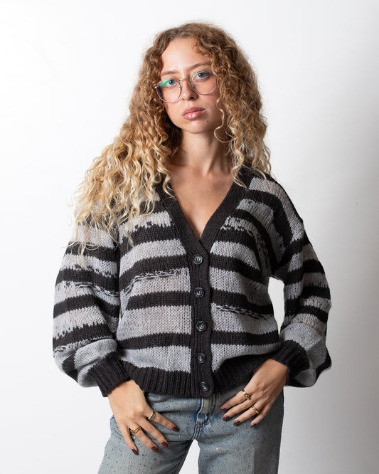 Cardigan Twinset Actitude a strisce donna