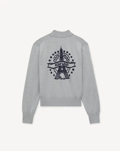Cardigan Kenzo Paris in lana con maxi ricamo sul retro