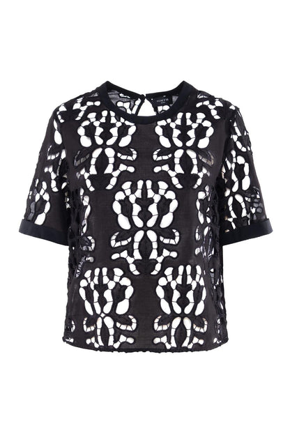 Blusa Nenette in sangallo con intagli donna