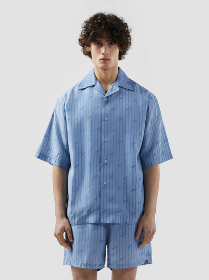 Camicia GCDS con "Logo Stripe" all-over uomo
