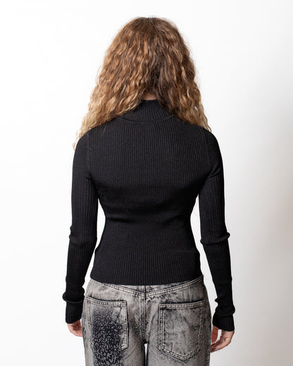 Maglia Versace Jeans Couture in costina con dettaglio cut-out donna