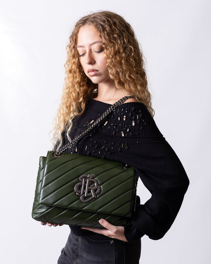 Borsa John Richmond texture trapuntata con logo "JR"