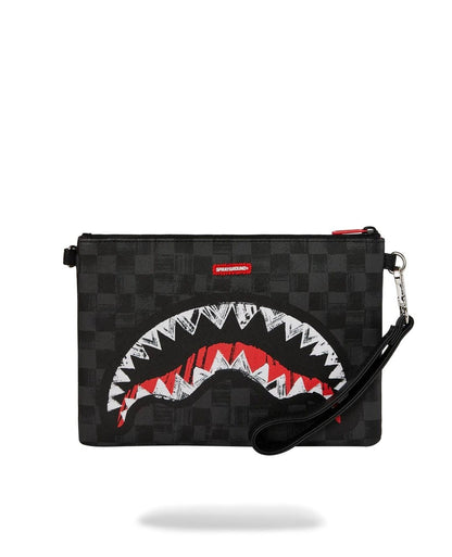 Pochette Sprayground nero "SCRIBBLE SHARK CROSSOVER CLUTCH"