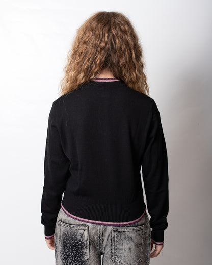 Maglia Versace Jeans Couture "Italics Logo" ricamato donna