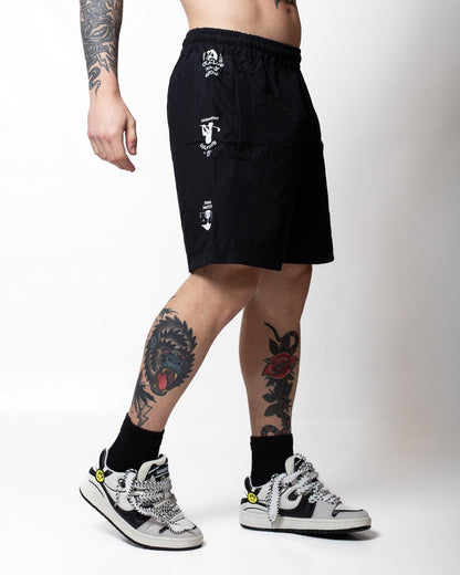 Short Barrow in nylon con stampe