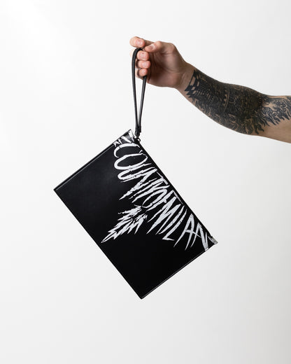 Pochette Marcelo Burlon in ecopelle "Icon Wings White" logato