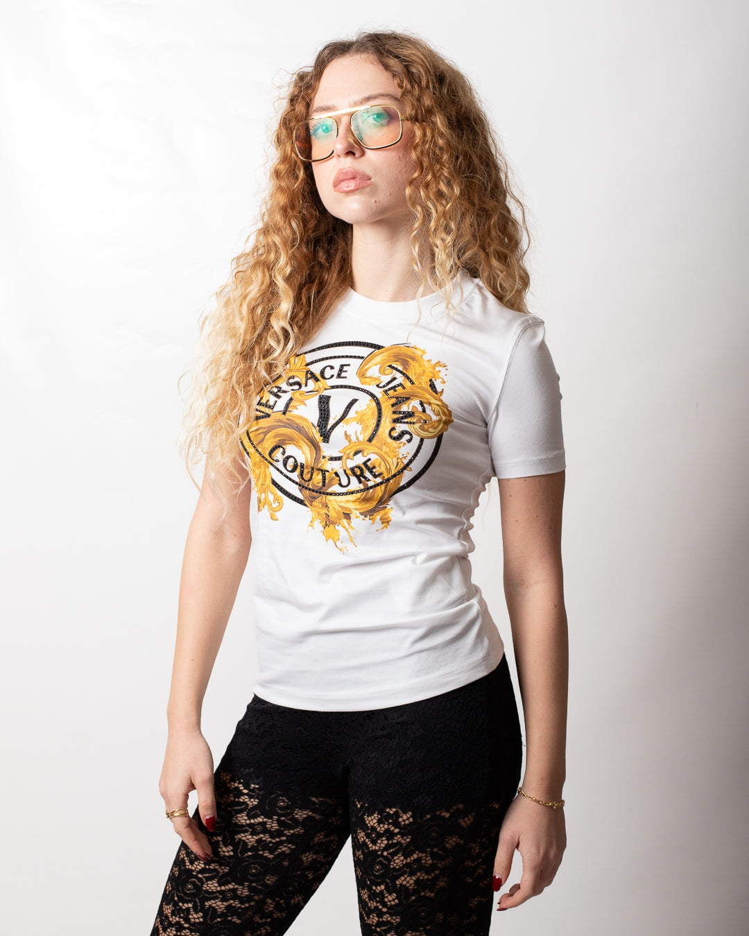T-Shirt Versace Jeans Couture "V-Emblem Wave" donna
