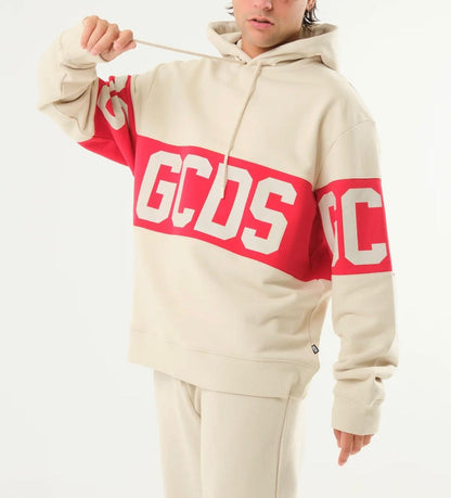 Felpa GCDS in piquet con cappuccio "Band Logo"