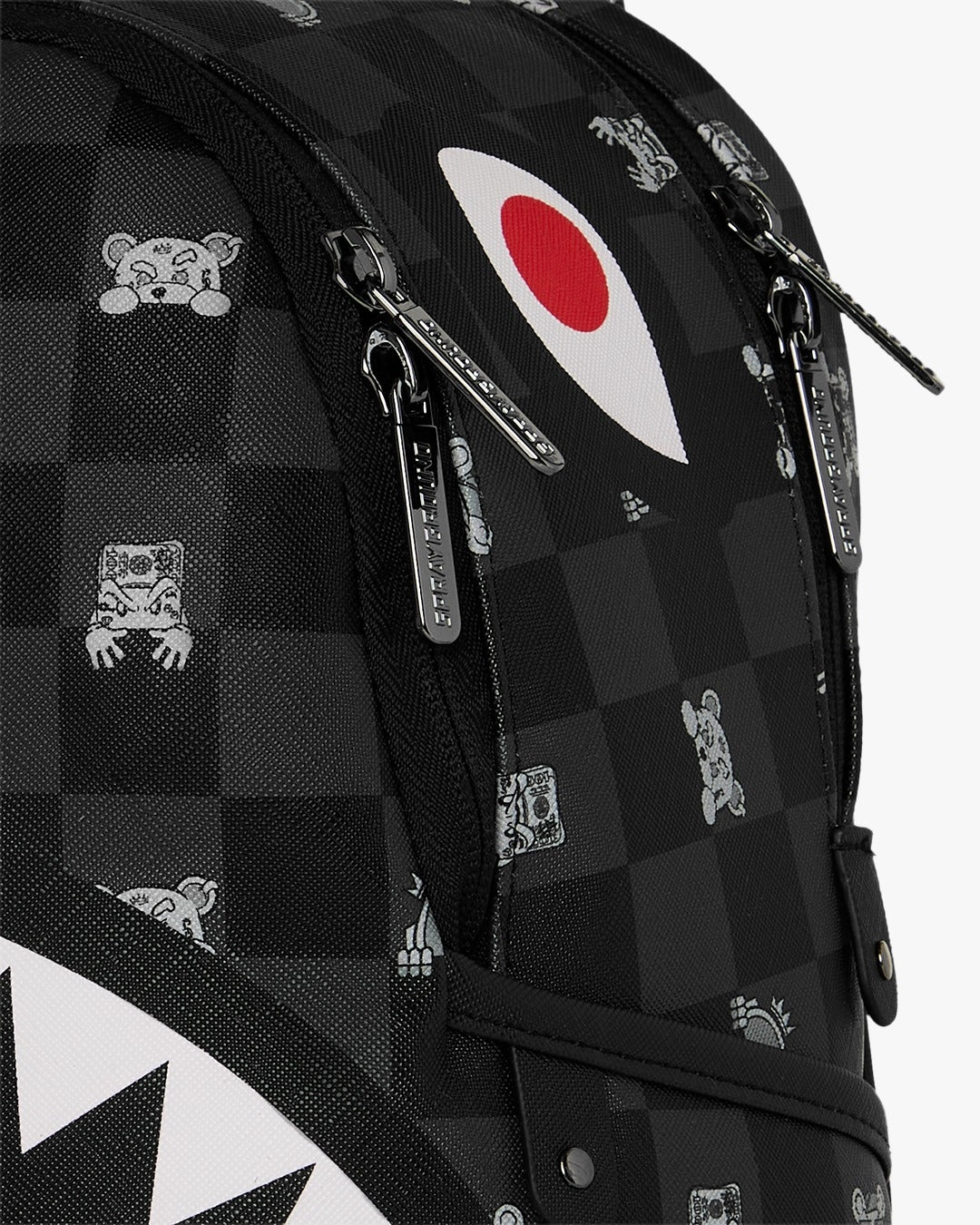 Zainetto Sprayground nero GRAY PEEKING CHARACTER CHECK SAVAGE BACKPACK