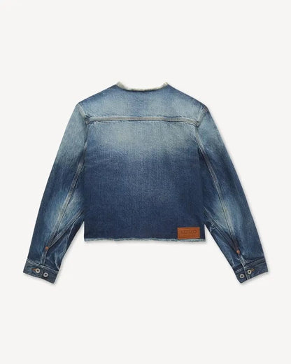 Giubbotto Kenzo Paris in jeans con stampa decorativa e patch logo