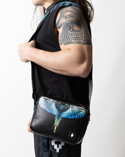 Tracolla Marcelo Burlon in ecopelle "Icon Wings Royal" logato