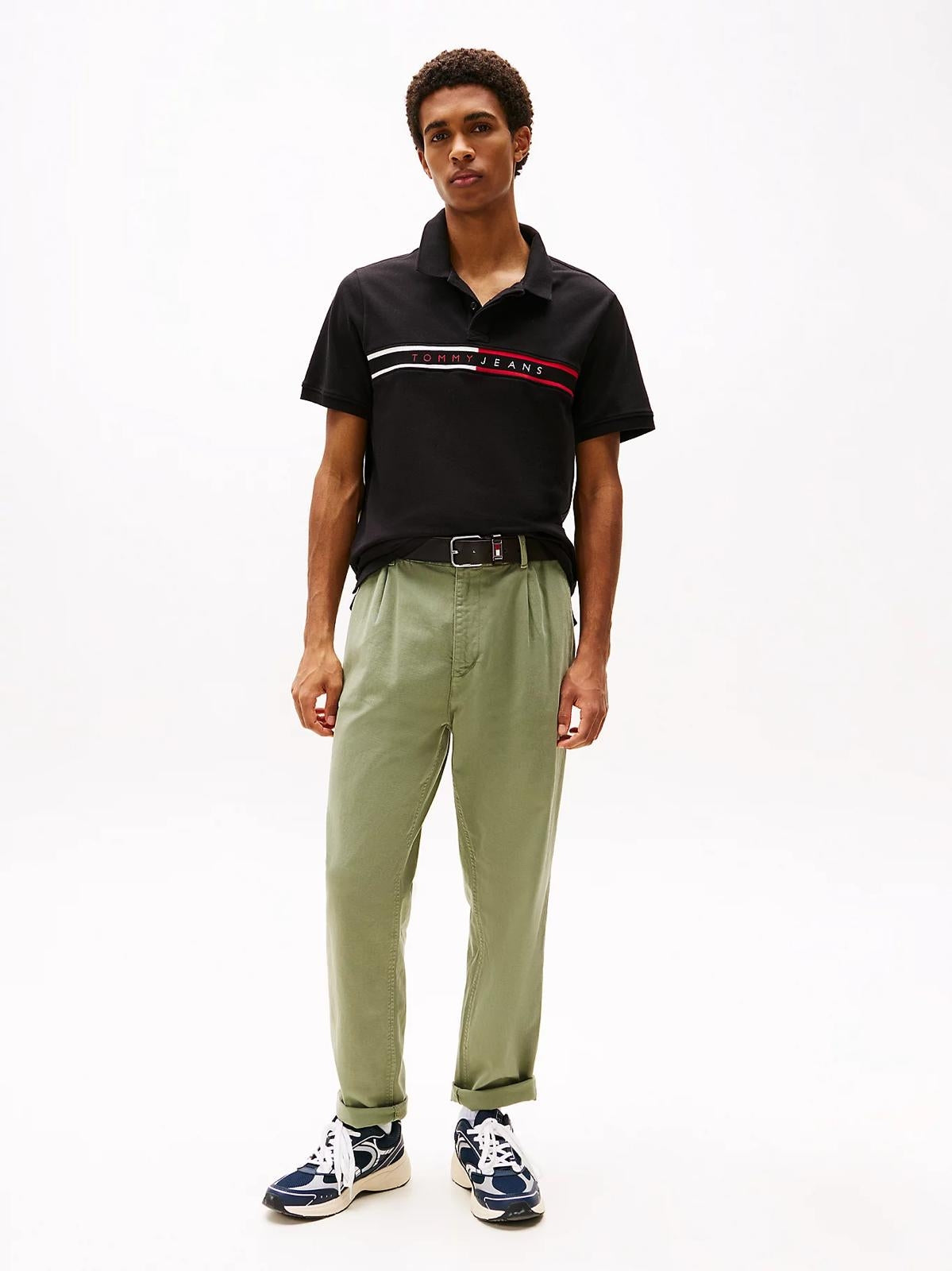 Polo Tommy Jeans con banda logata uomo