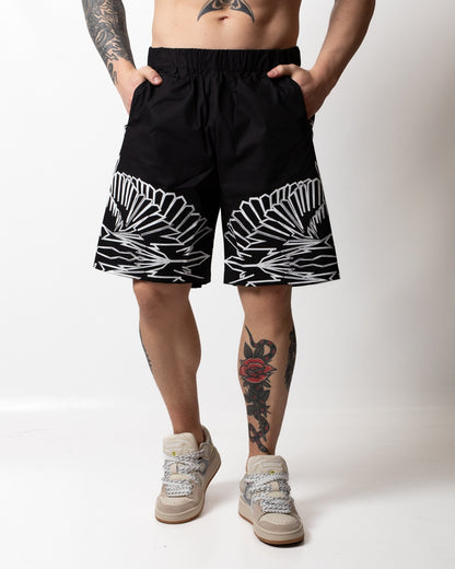 Bermuda Marcelo Burlon in popeline "Icon Wings" uomo