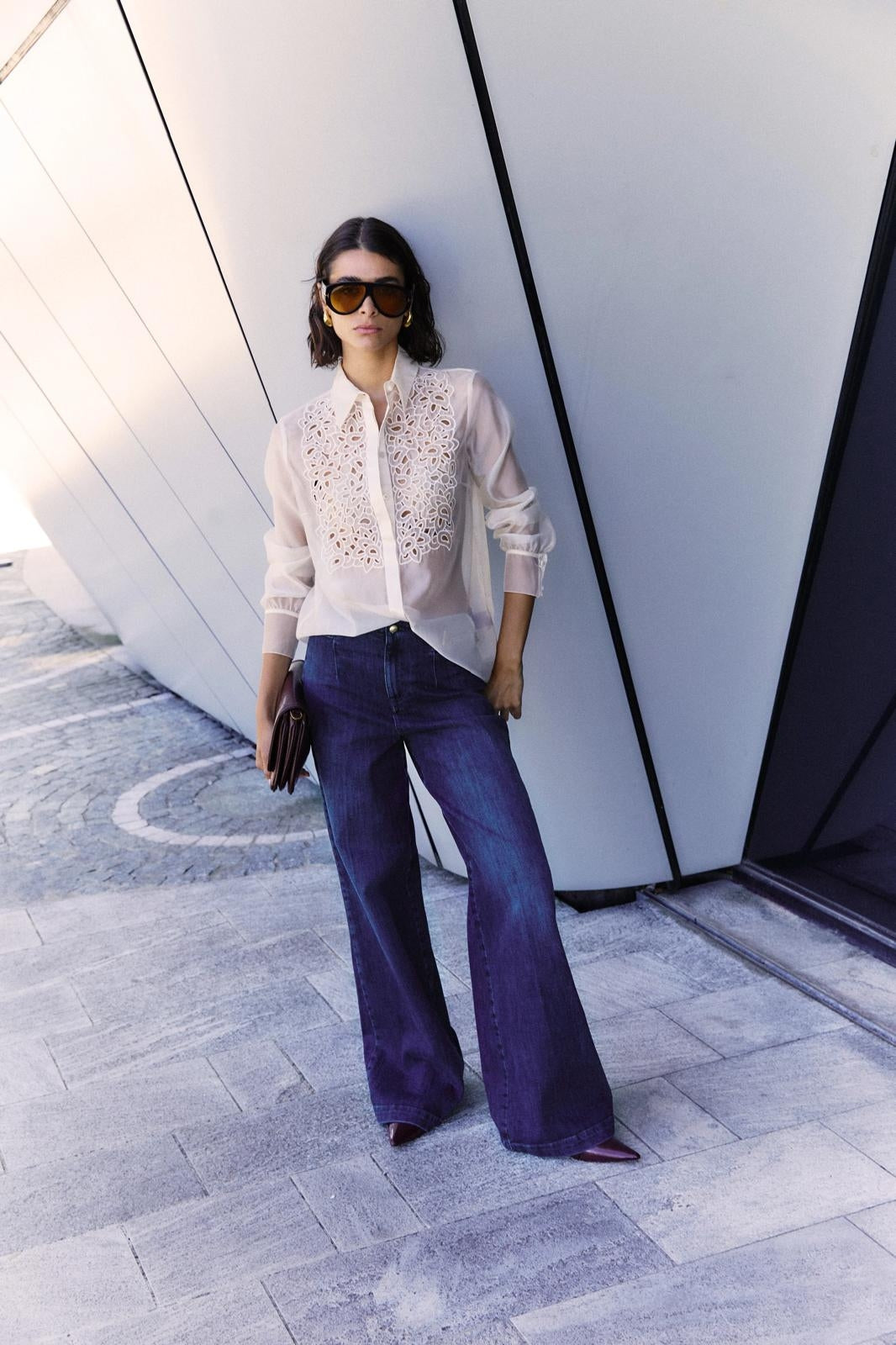 Jeans Nenette gamba larga donna