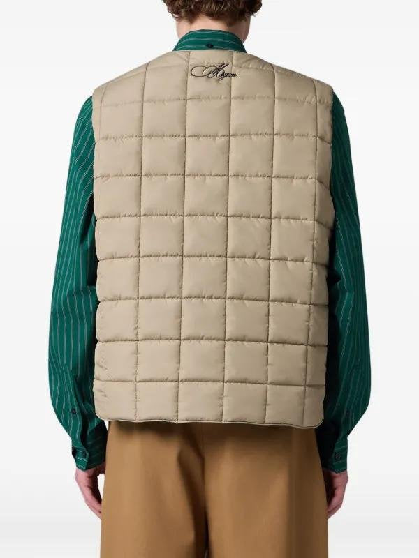 Gilet MSGM reversibile trapuntato e rigato con ricamo