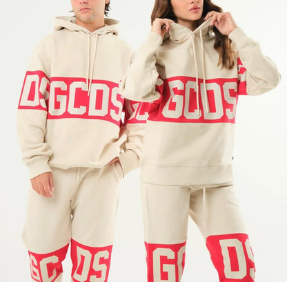 Felpa GCDS in piquet con cappuccio "Band Logo"